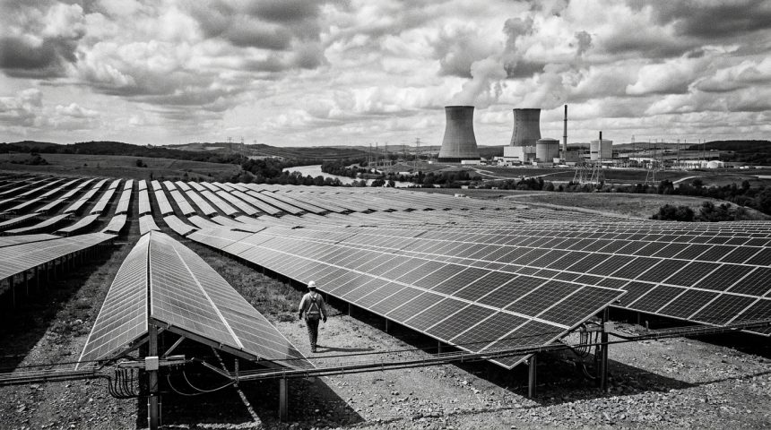 Solar_panels_with_202604222143 Незважаючи на політику Трампа: сонячна енергетика в США стрімко зростає, а вугільна галузь занепадає